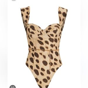 Weworewhat Danielle Leopard One Piece Swimsuit size M